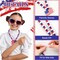24 Set 4th of July Patriotic Craft Kits Independence Day Necklace Craft with Red White Blue Pony Beads Star Beads Wooden Pendants
